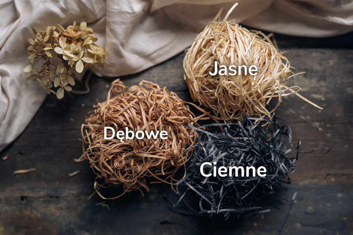 wypełnienie pudełek drewnianych wełna drzewna